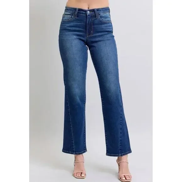 #1723 Judy Blue NWT Mr Side Seam Detail Straight Leg Jeans Sizes 9-15 (27-32) - Picture 2 of 7